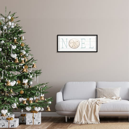 Stupell Industries Noel Holiday Sand Dollar Sign Framed Giclee Art